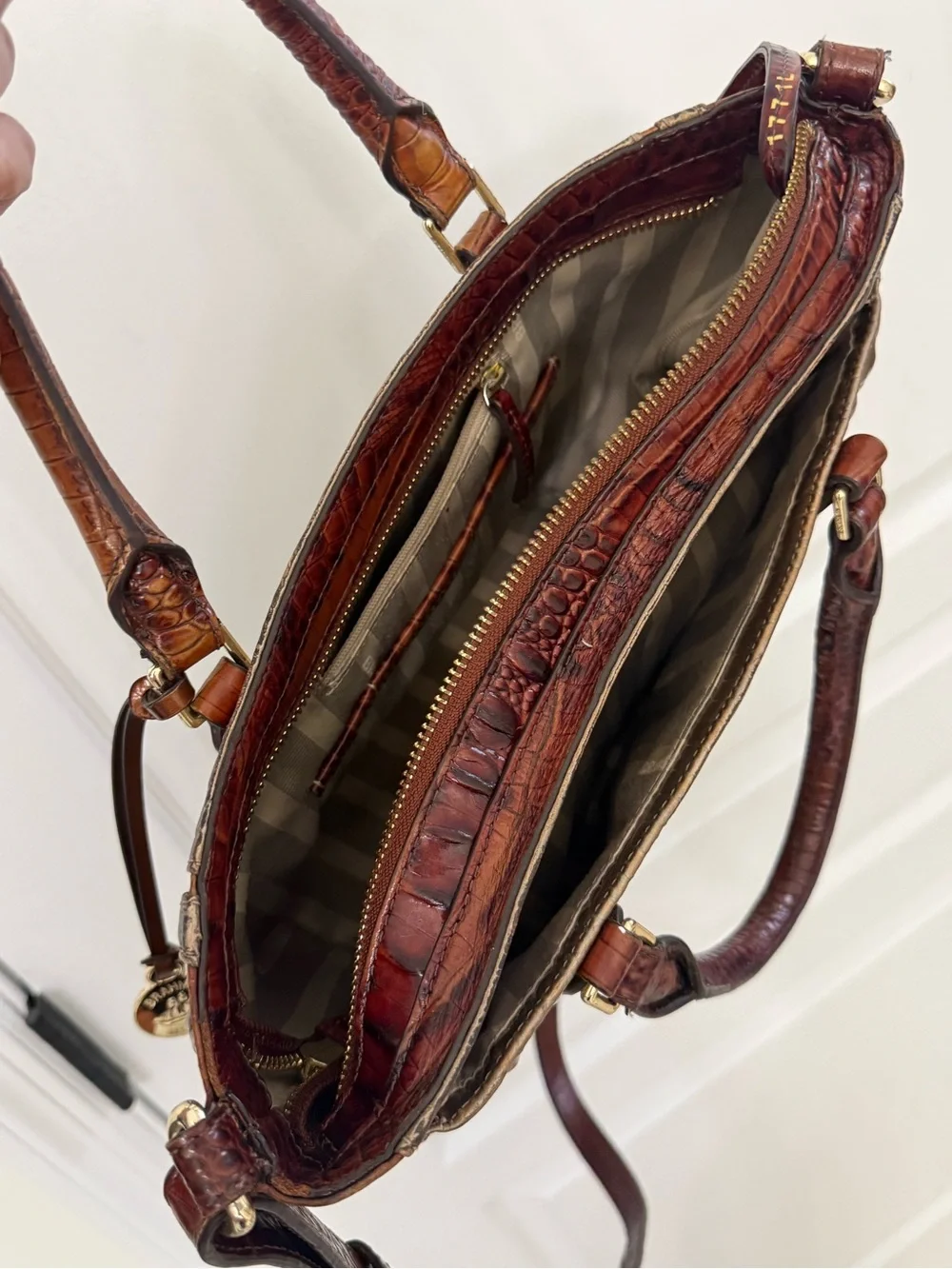 BRAHMIN Medium Lena Rose Gold Provence Handbag